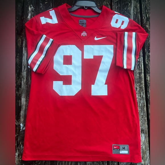 TEAM Nike Joey Bosa #97 Ohio State Buckeyes Medium Dri-Fit Jersey Red White M1 - Picture 3 of 7
